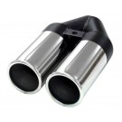 Jetex Universal Exhaust Twin Round Weldable Tailpipes 2.5" Stainless Steel (U176300)